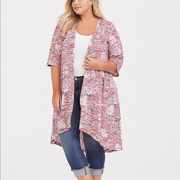 torrid Sweaters - Nwt Torrid Floral Holo Kimono Duster